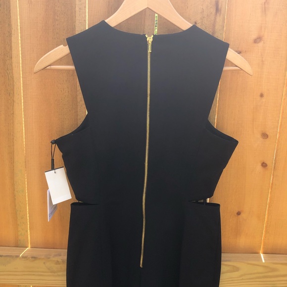 Calvin Klein Black Side Cut Out High Neck Sheath Dress - Size 6 - Picture 9 of 14
